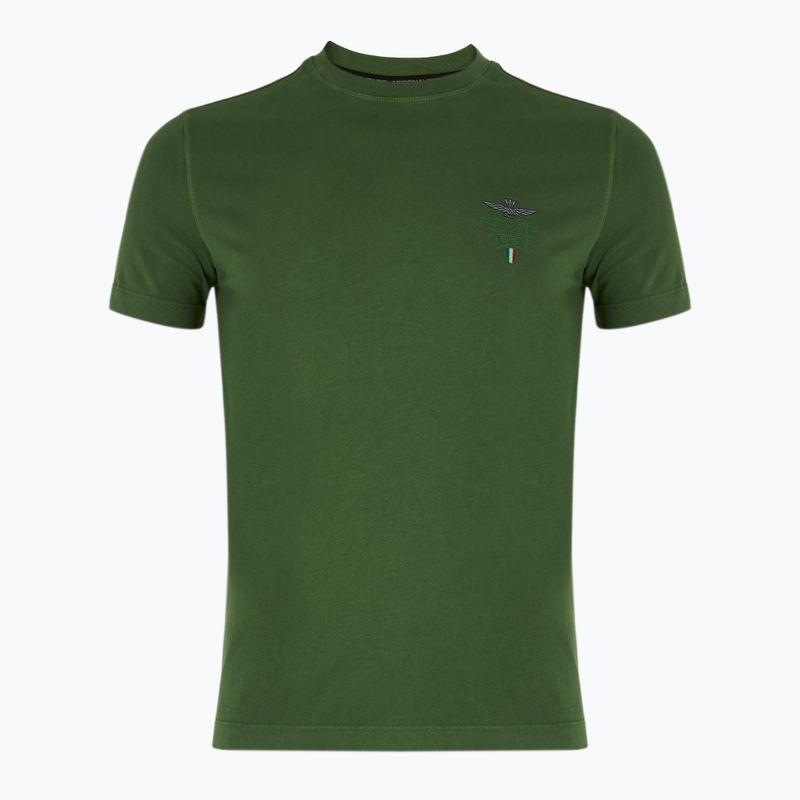 T-shirt da uomo Aeronautica Militare 251TS2377J633 verde foresta lavato