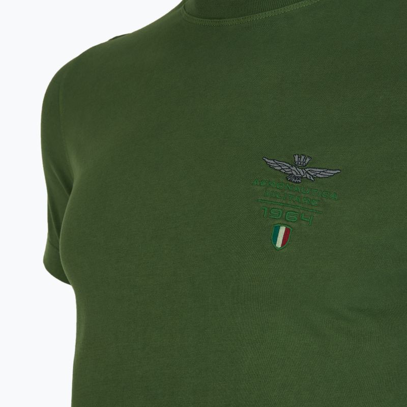 T-shirt da uomo Aeronautica Militare 251TS2377J633 verde foresta lavato 3
