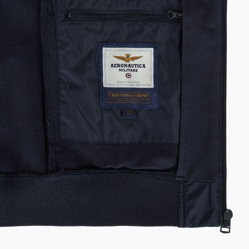 Felpa da uomo Aeronautica Militare 251AF500F459 Cappucio blu navy 5