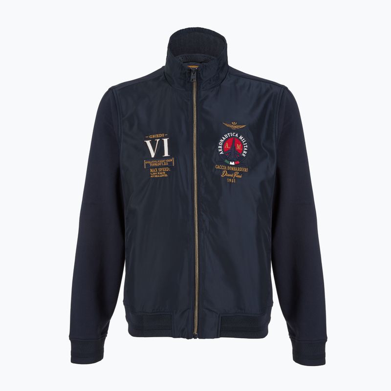 Felpa da uomo Aeronautica Militare 251AF500F459 Cappucio blu navy 7