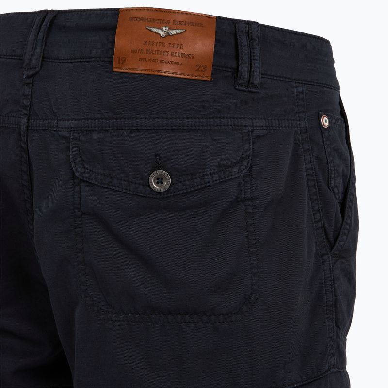 Pantaloncini da uomo Aeronautica Militare 251BE259CT3526 blu navy washed 4