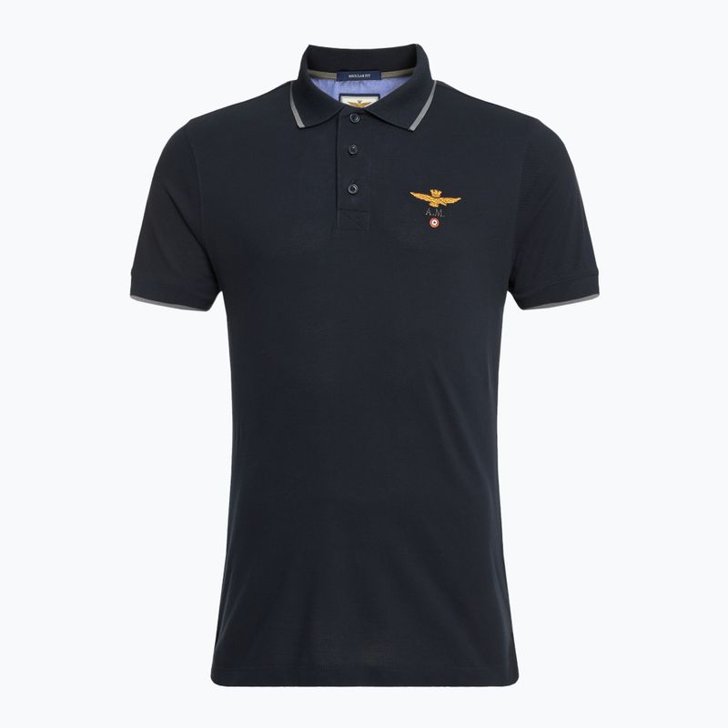 Polo da uomo Aeronautica Militare Essential blu navy