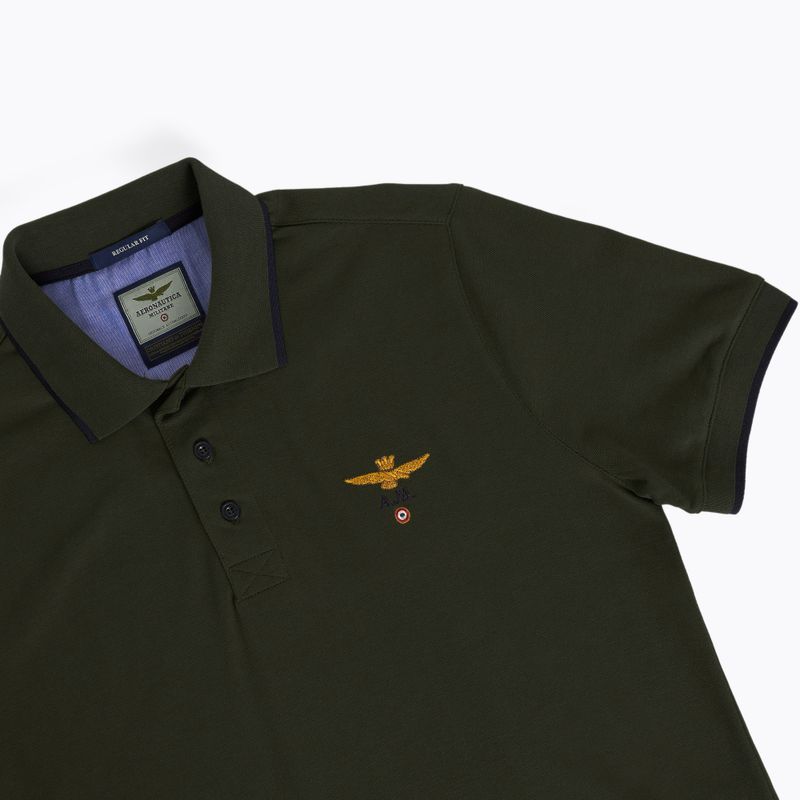 Polo Aeronautica Militare Essential verde scuro da uomo 3