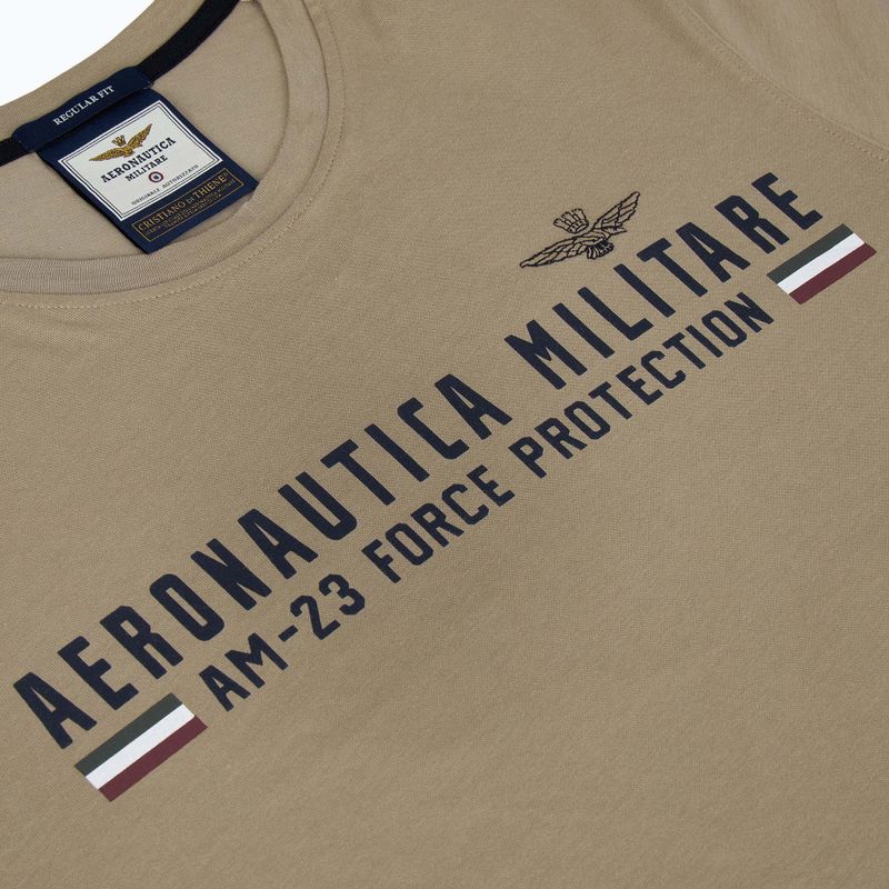 T-shirt Aeronautica Militare Heritage dune beige da uomo 3
