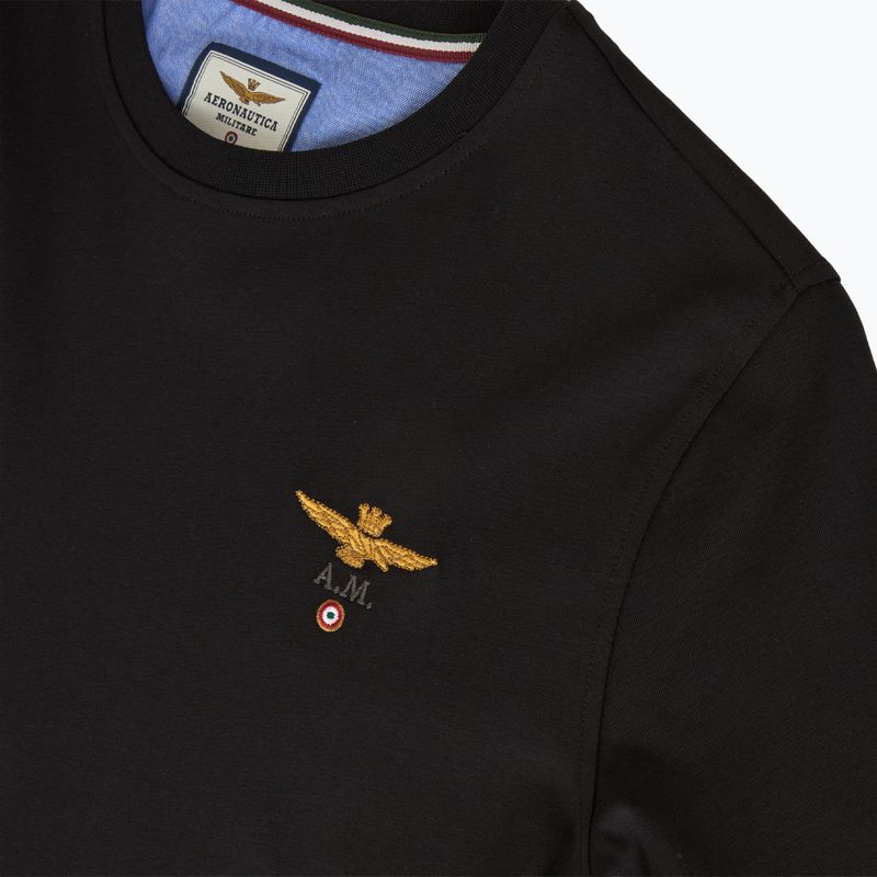 T-shirt da uomo Aeronautica Militare 252TS1580UJ00372 Basic Crewneck jet black 3