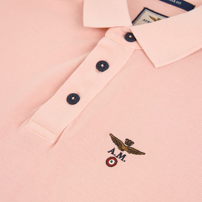 Maglietta da uomo Aeronautica Militare PO1925UP00406 Polo lotus pink 3