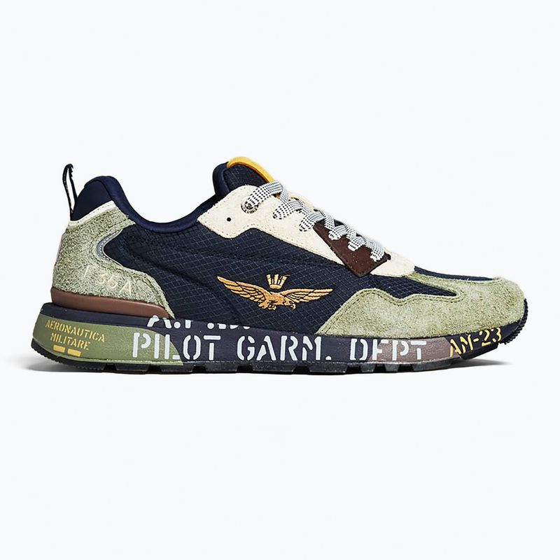 Scarpe da uomo Buty Aeronautica Militare 262SC0276UCT03546 Furry verde/blu