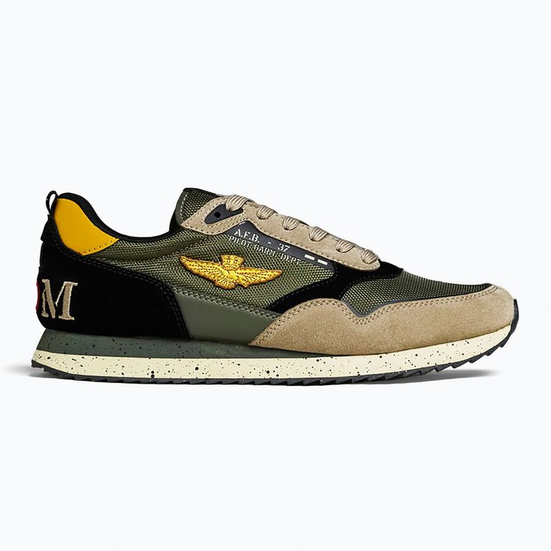 Scarpe da uomo Buty Aeronautica Militare 262SC0288UCT03545 multicolor verde/taupe/nero