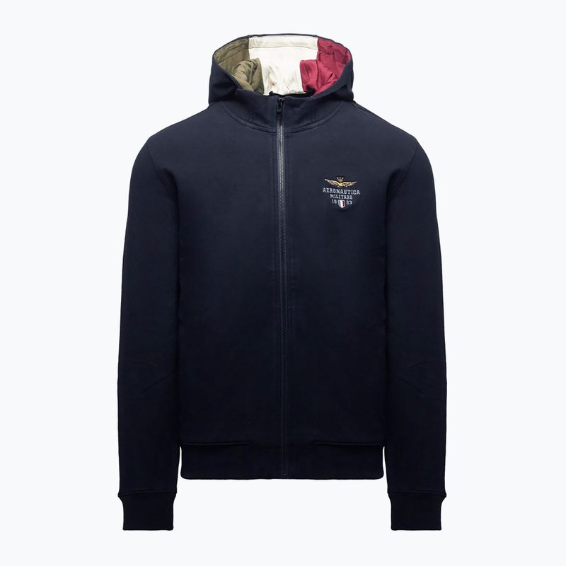 Felpa da uomo Aeronautica Militare 262FE2097UF00662 Hoodie blu navy