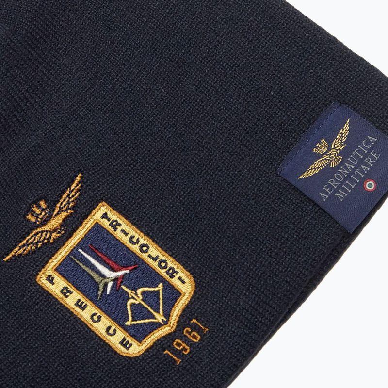 Berretto invernale da uomo Czapka Aeronautica Militare 262CU0092UL00450 blu navy 3