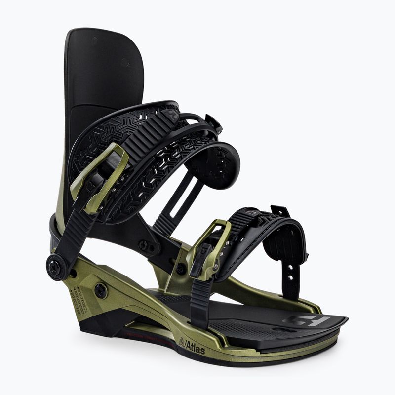 Attacchi da snowboard Union Atlas da uomo, verde tattico