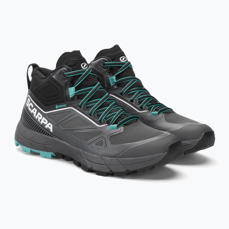 Stivali da trekking da donna SCARPA Rapid Mid GTX antracite/turchese 4