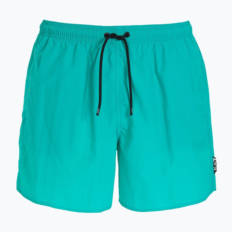 Pantaloncini da bagno EA7 Emporio Armani Water Reactive Monogram Boxer da uomo verde spettro