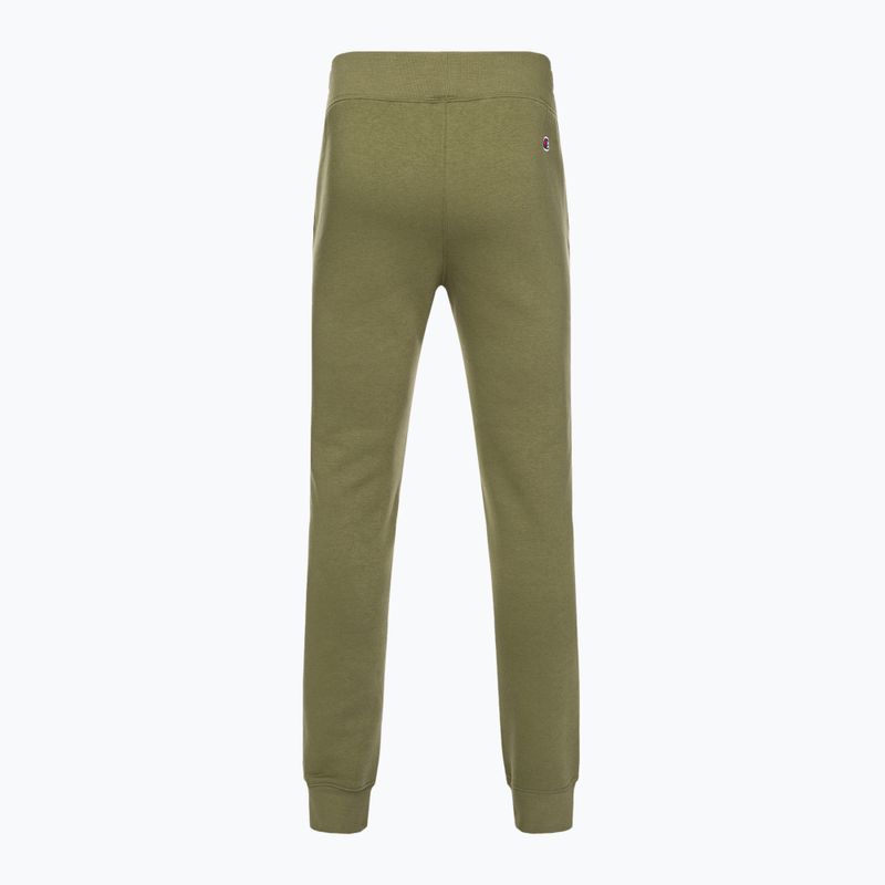 Pantaloni da uomo Champion Rochester Rib Cuff verde scuro 2