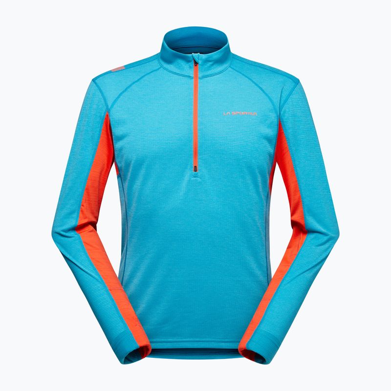 Felpa La Sportiva Swift Longsleeve uomo blu tropicale/pomodoro ciliegia