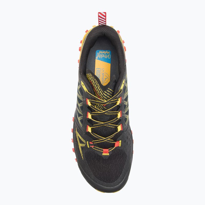 Scarpa da corsa La Sportiva Bushido III GTX nero/giallo per uomo 5