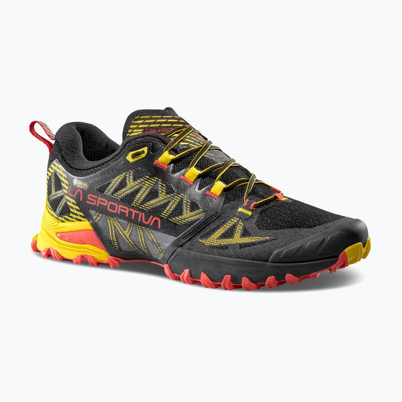 Scarpa da corsa La Sportiva Bushido III GTX nero/giallo per uomo 8
