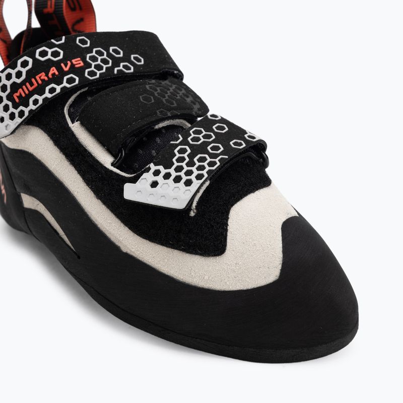 Scarpette da arrampicata donna La Sportiva Miura VS white/cherry tomato 7