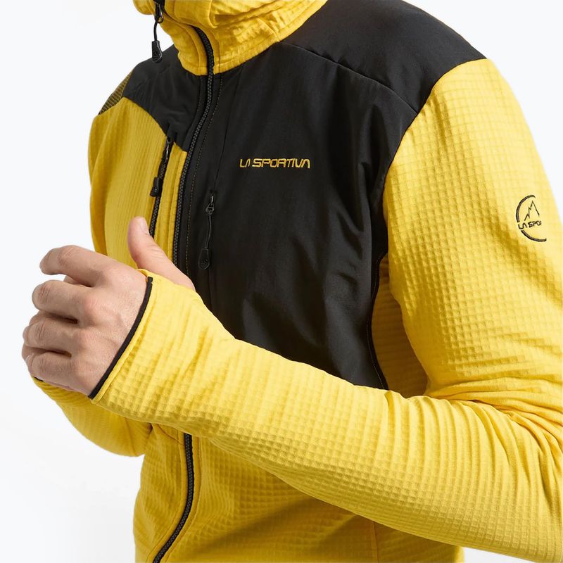 Felpa termica da uomo La Sportiva Lucendro Thermal Hoody gialla/nera 3