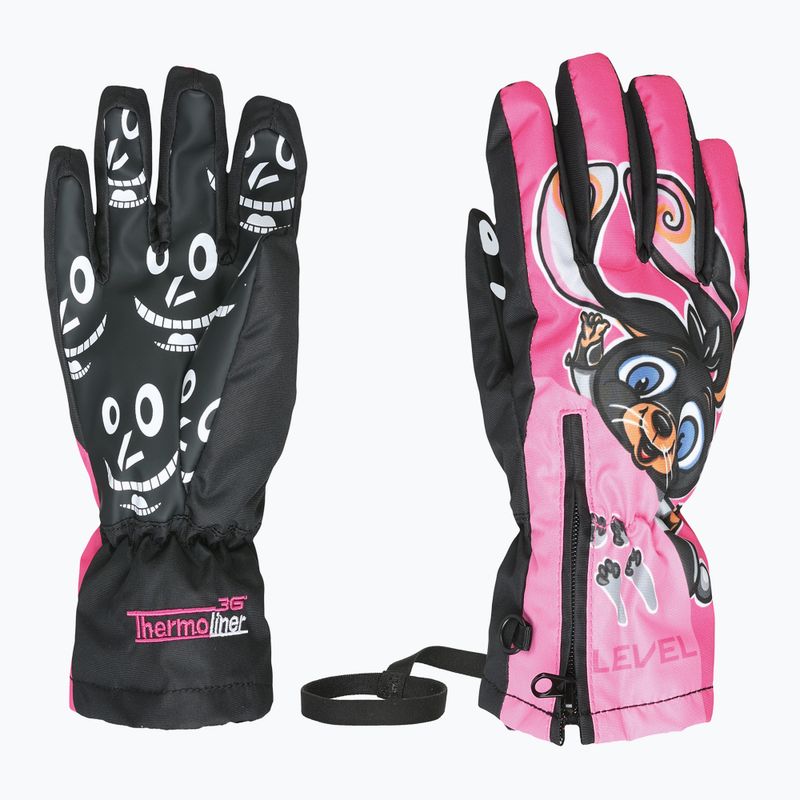 Guanti da sci per bambini Level Lucky hot pink
