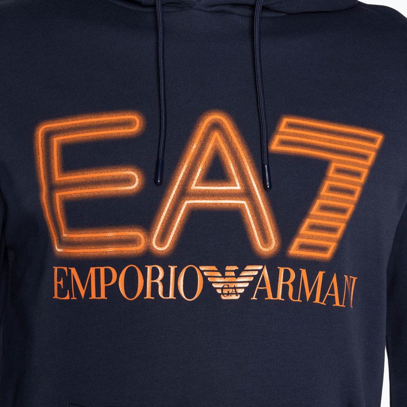 Uomo EA7 Emporio Armani Train Logo Series Felpa con cappuccio oversize con logo Coft blu navy 7