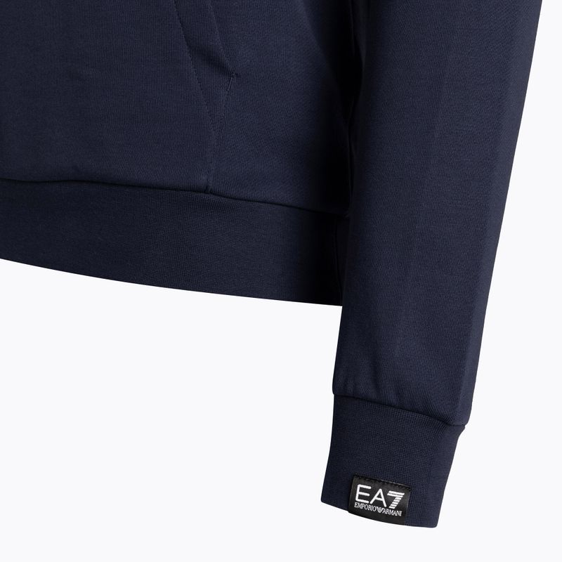 Uomo EA7 Emporio Armani Train Logo Series Felpa con cappuccio oversize con logo Coft blu navy 8