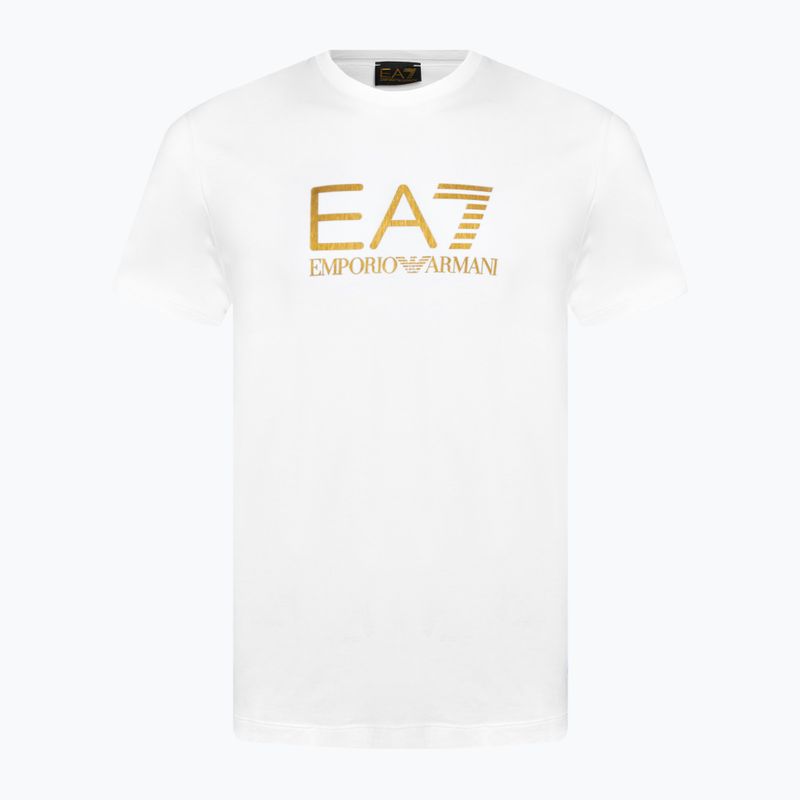 Uomo EA7 Emporio Armani Train Gold Label Tee Pima Big Logo bianco