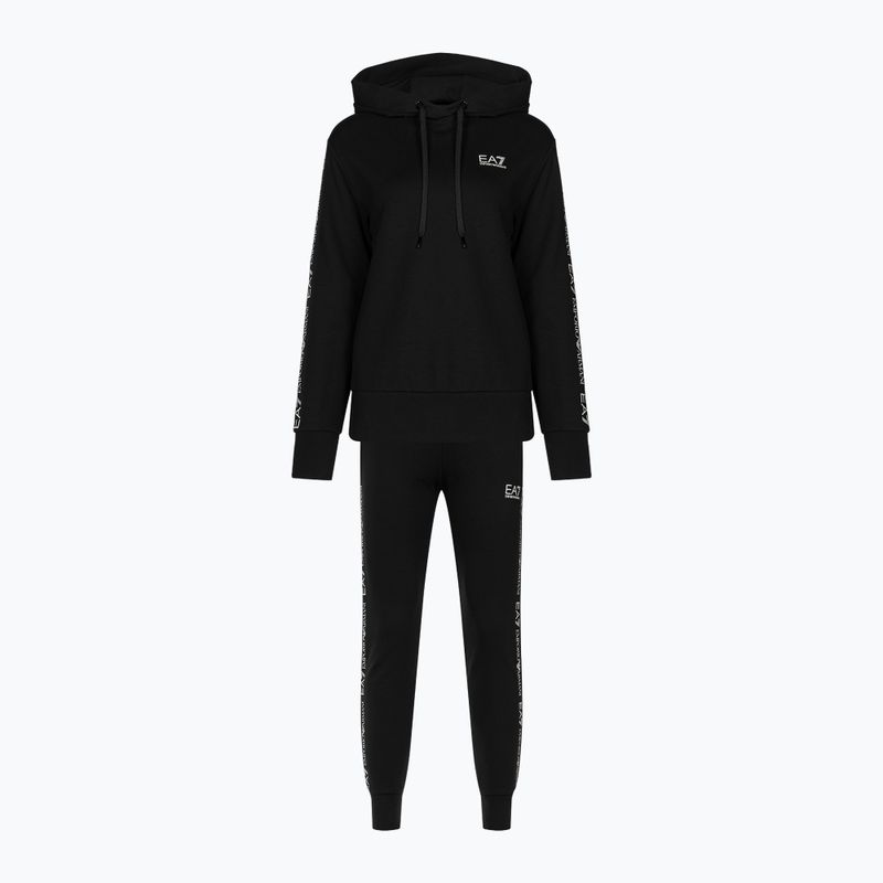 Tuta da donna EA7 Emporio Armani Train Extended Logo nero/logo bianco