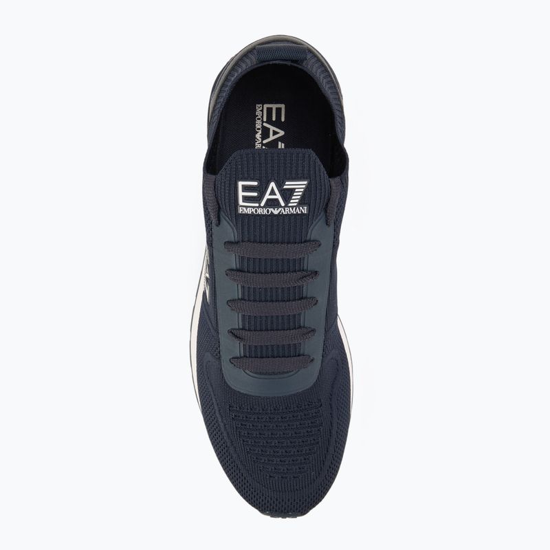 EA7 Emporio Armani blazer navy in maglia bianca e nera/scarpe bianche 5