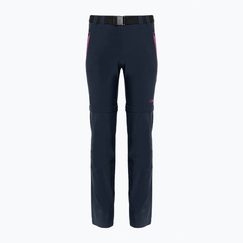 Pantaloni da trekking CMP per bambini Zip Off blu/fuxia