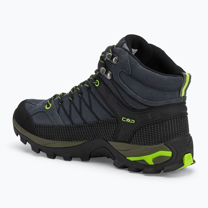 Stivali da trekking da uomo CMP Rigel Mid grigio/giallo fluo 3