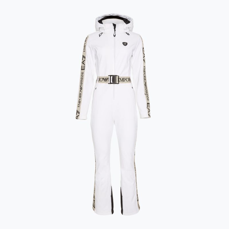 Tuta da sci donna EA7 Emporio Armani Ski Kitzbuhel Softshell bianco