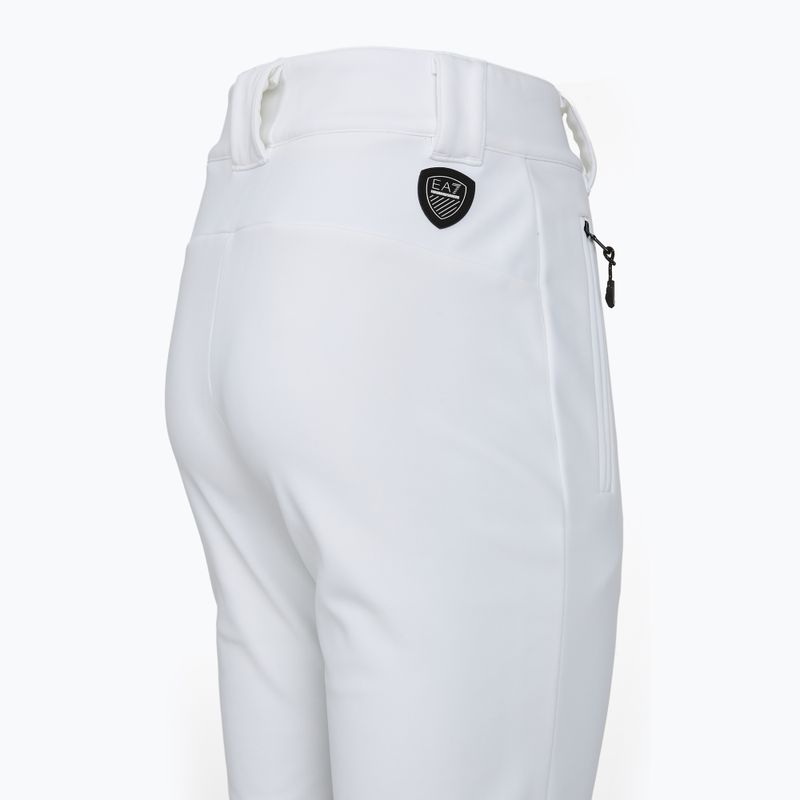 Pantaloni da sci donna EA7 Emporio Armani Ski Kitzbuhel Softshell a vita alta bianco 3