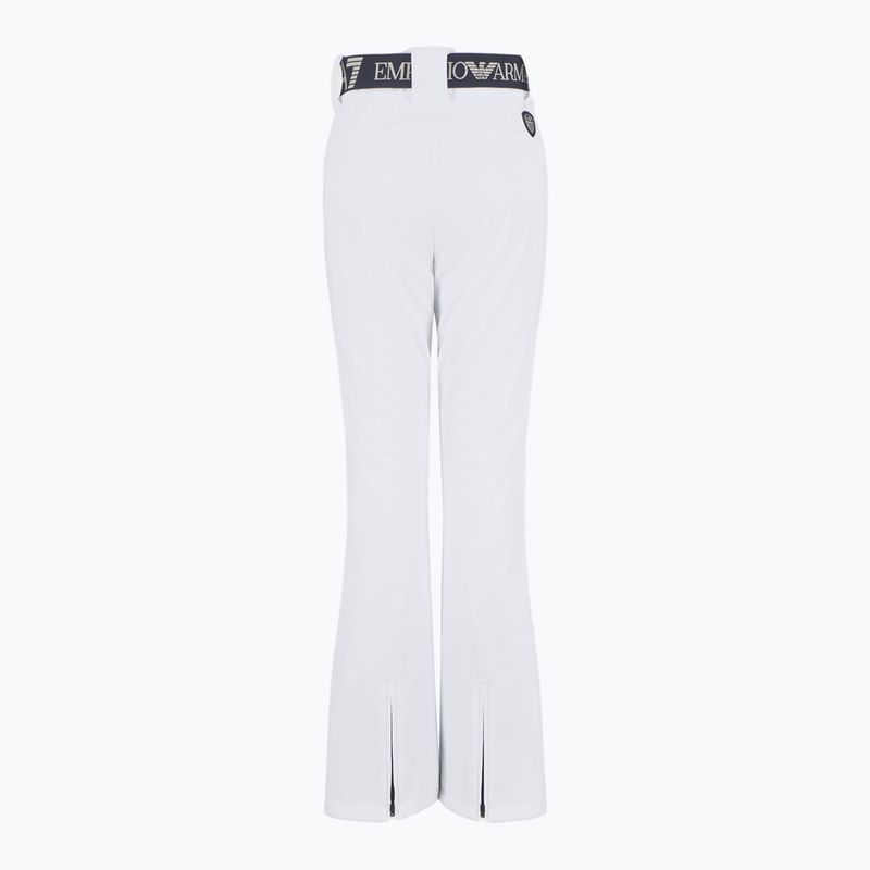 Pantaloni da sci donna EA7 Emporio Armani Ski Kitzbuhel Softshell a vita alta bianco 2