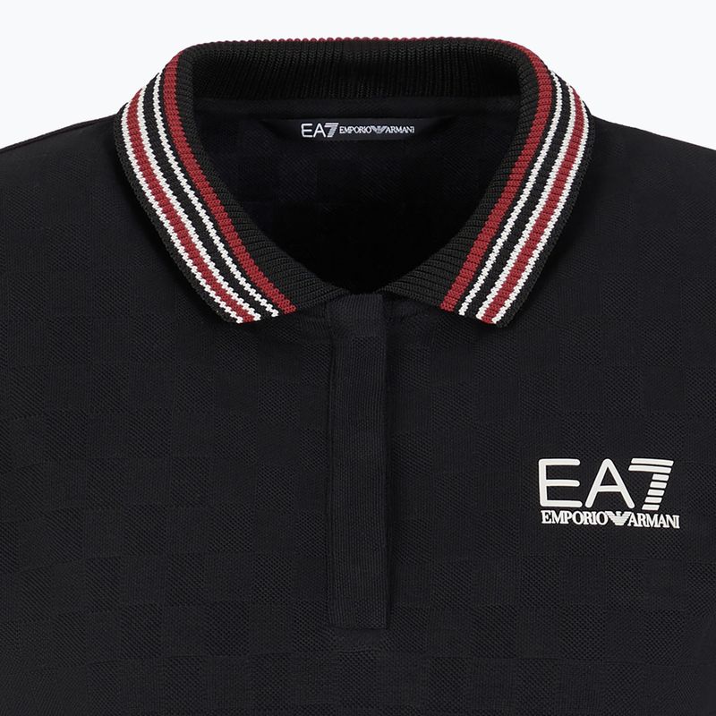 Maglietta donna EA7 Emporio Armani Golf Pro Polo Damier nero 3