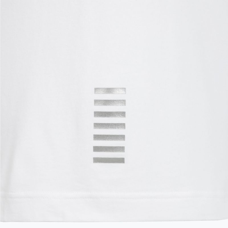 Polo da uomo EA7 Emporio Armani Core Identity bianco / logo argento 5