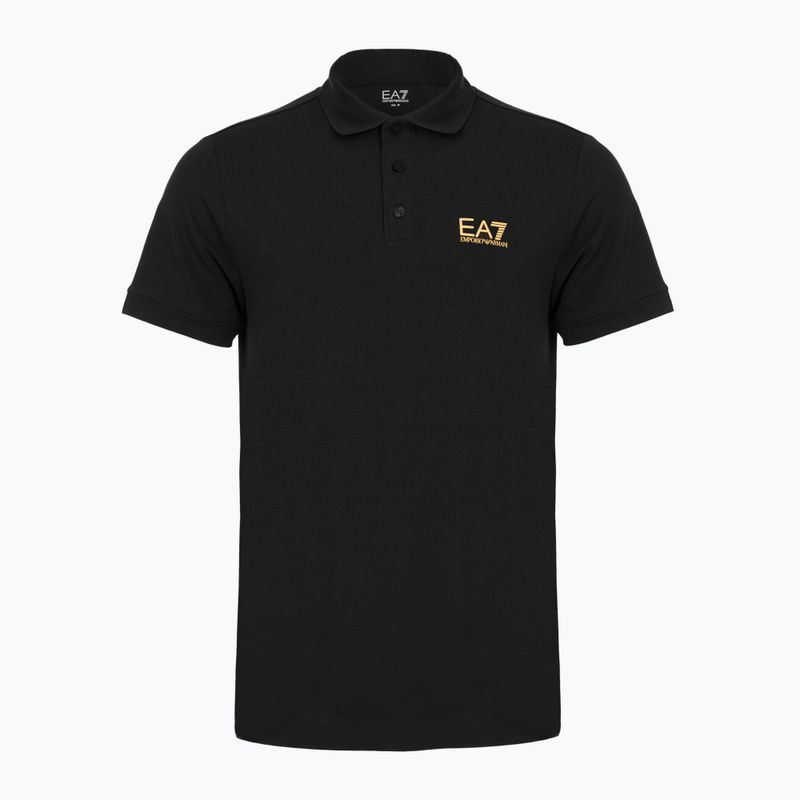 Polo EA7 Emporio Armani Core Identity uomo nero / logo oro
