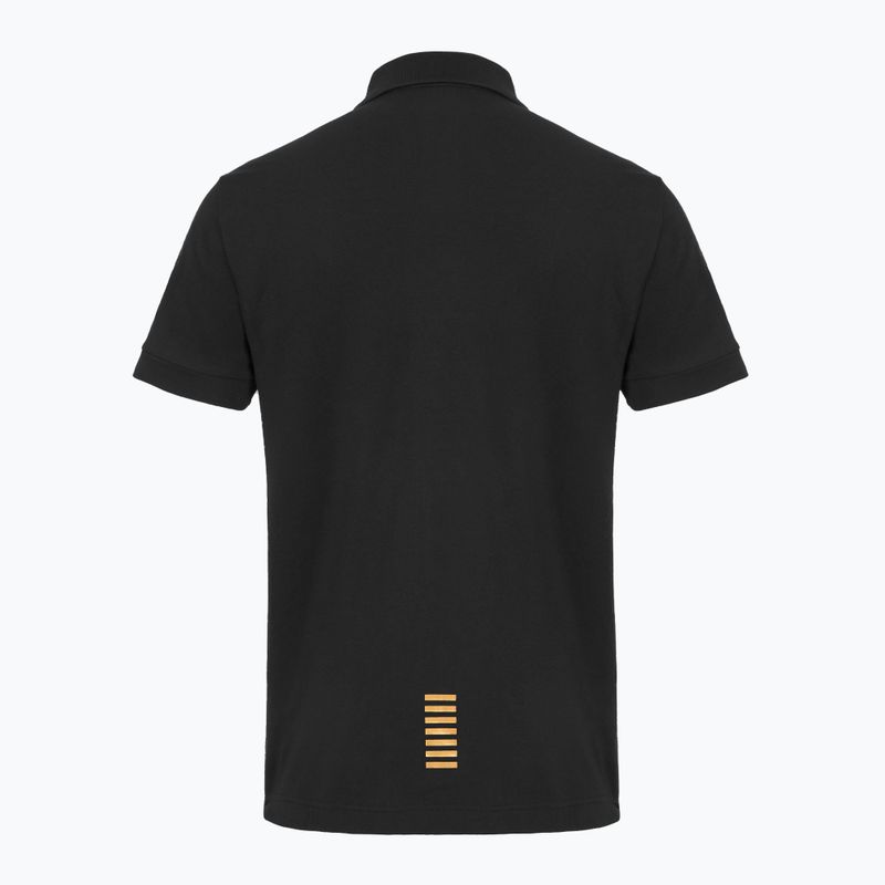 Polo EA7 Emporio Armani Core Identity uomo nero / logo oro 2