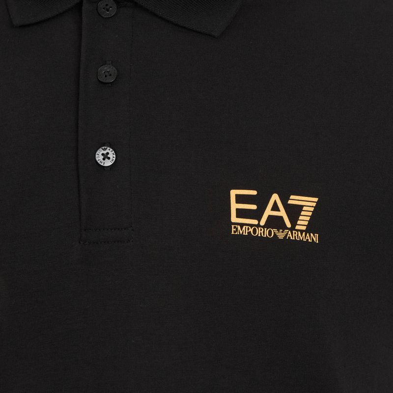 Polo EA7 Emporio Armani Core Identity uomo nero / logo oro 3