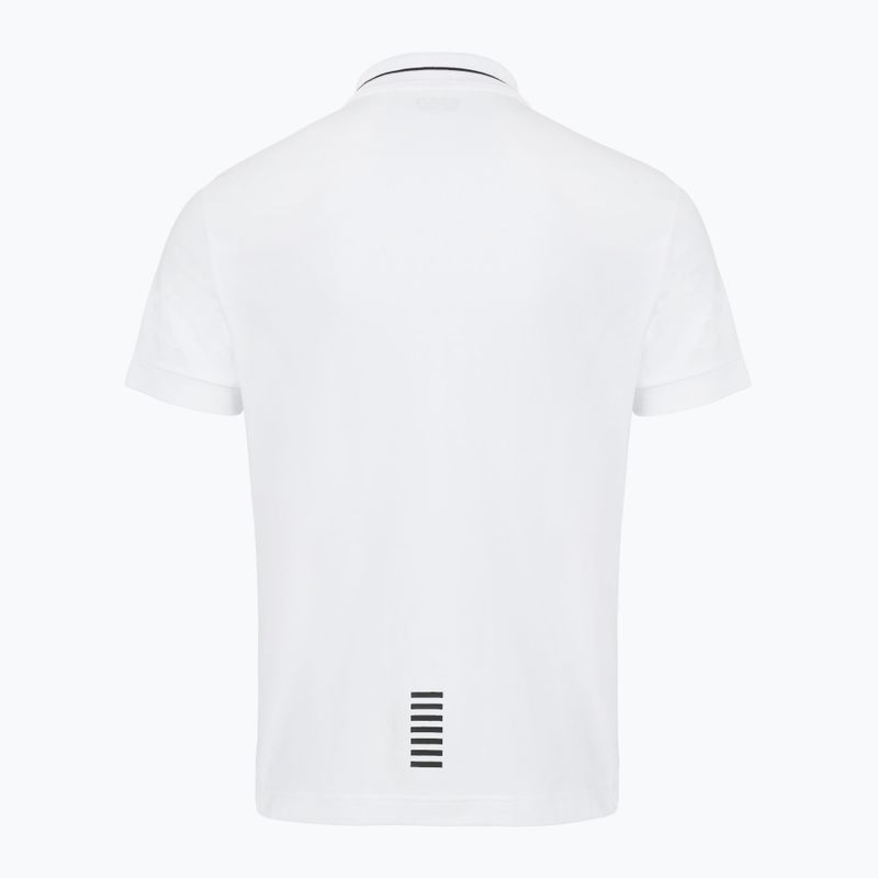 Polo EA7 Emporio Armani Core Identity Piqué uomo bianco 2