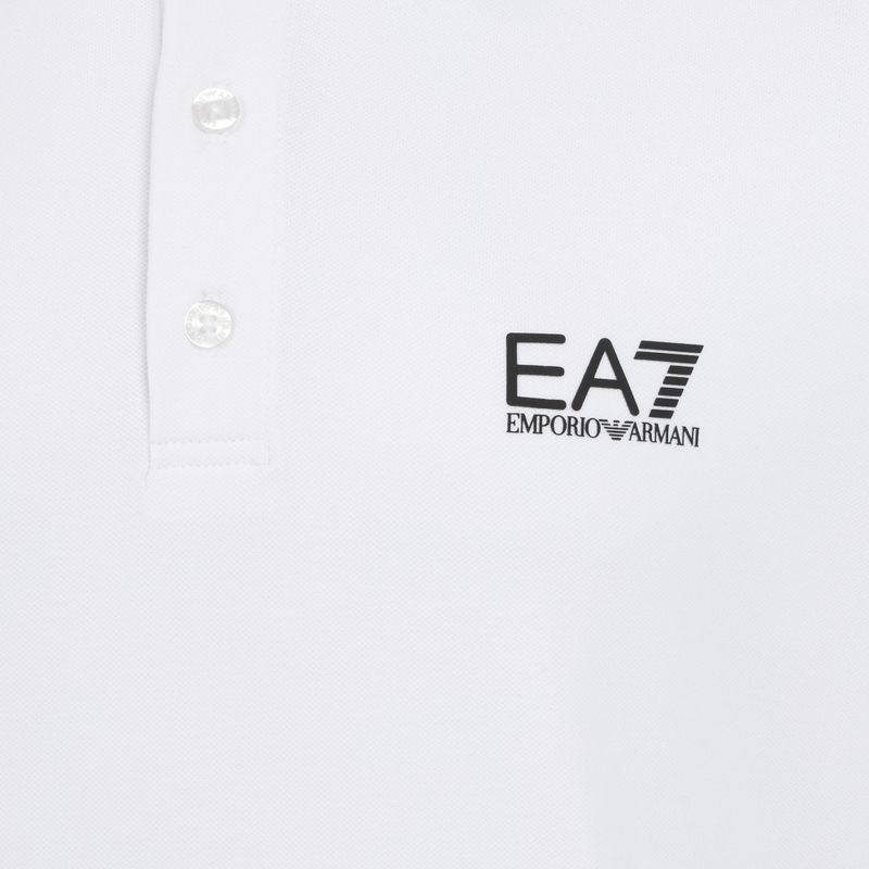 Polo EA7 Emporio Armani Core Identity Piqué uomo bianco 3