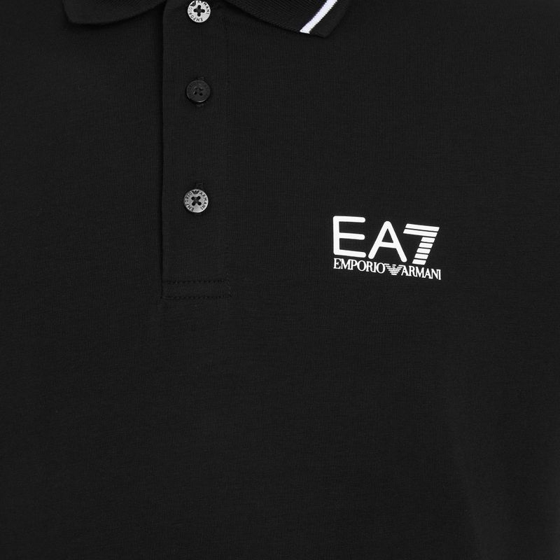 Polo EA7 Emporio Armani Core Identity Piqué Uomo nero 3