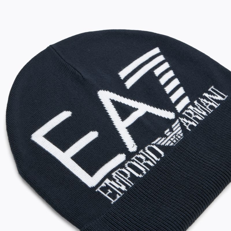 EA7 Emporio Armani Mountain Visibility Beanie berretto invernale blu/bianco 3