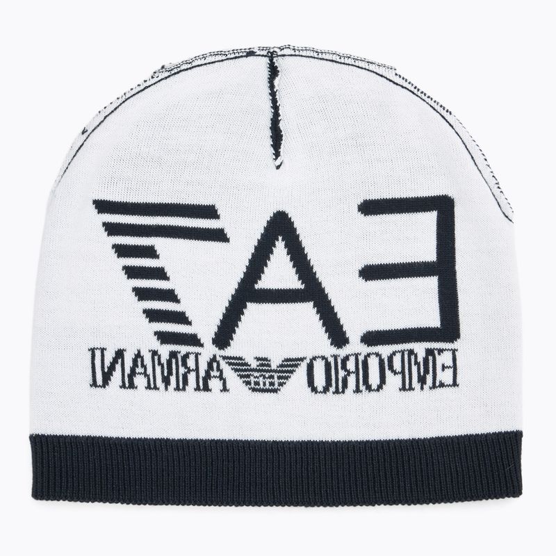 EA7 Emporio Armani Mountain Visibility Beanie berretto invernale blu/bianco 4