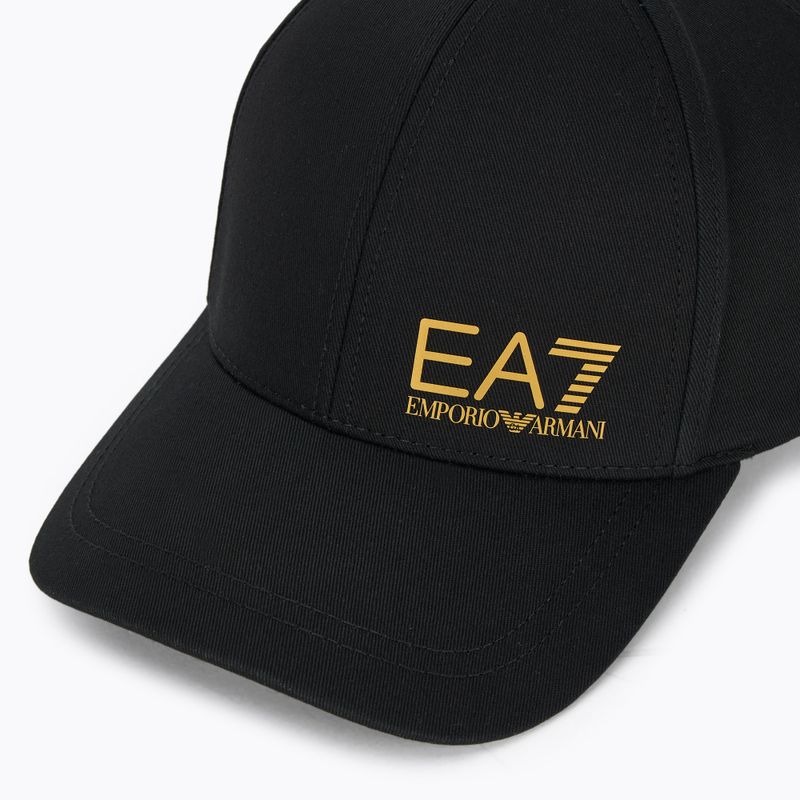 EA7 Emporio Armani TrainCore IdentityLogo berretto da baseball nero / oro 3