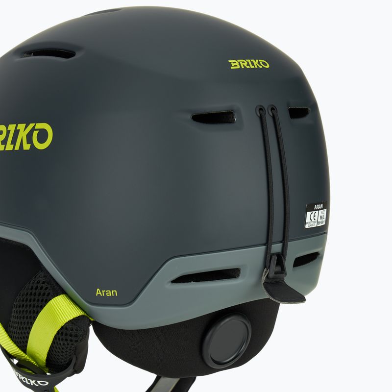 Casco da sci Briko Aran matt shark gray/light gray/electric lime 8
