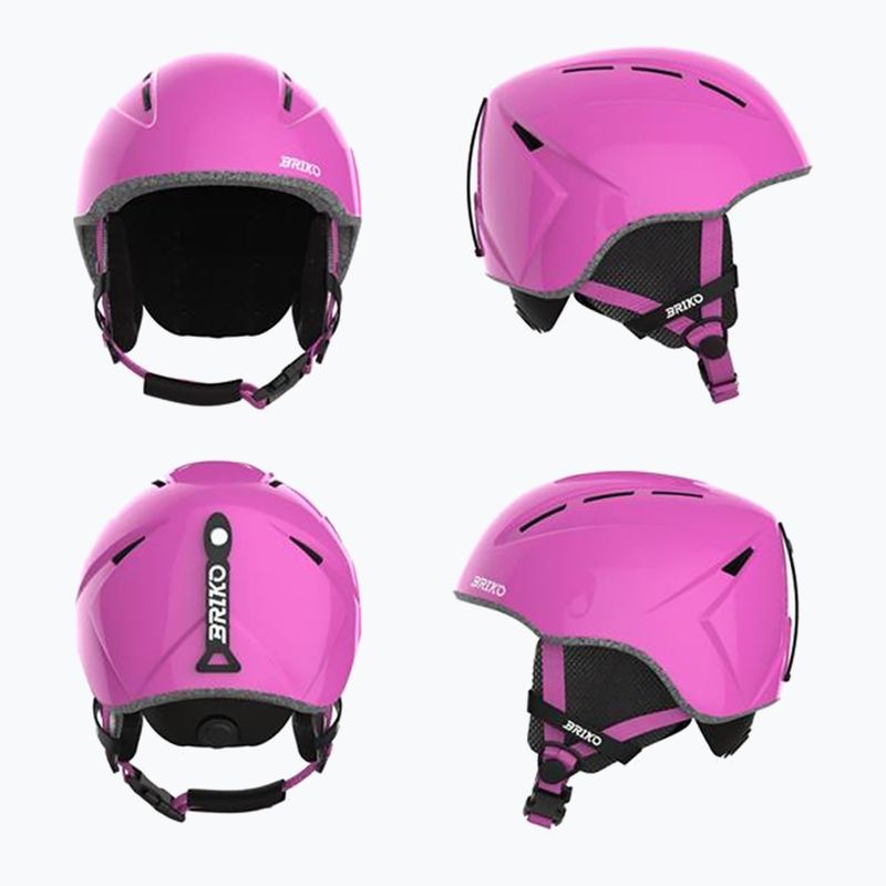 Casco da sci per bambini Briko Makalu Jr shiny pink/white