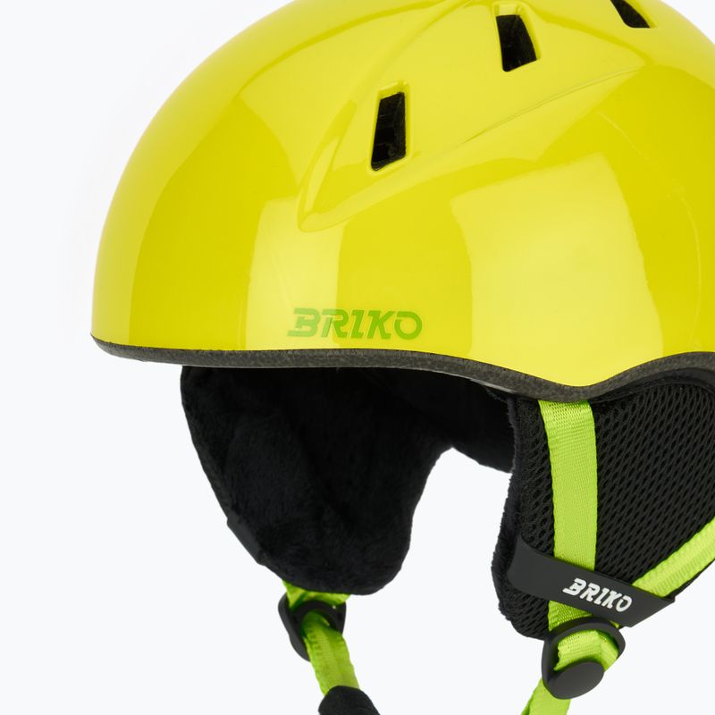 Casco da sci per bambini Briko Makalu Jr shiny sunflower yellow/lineade green 7