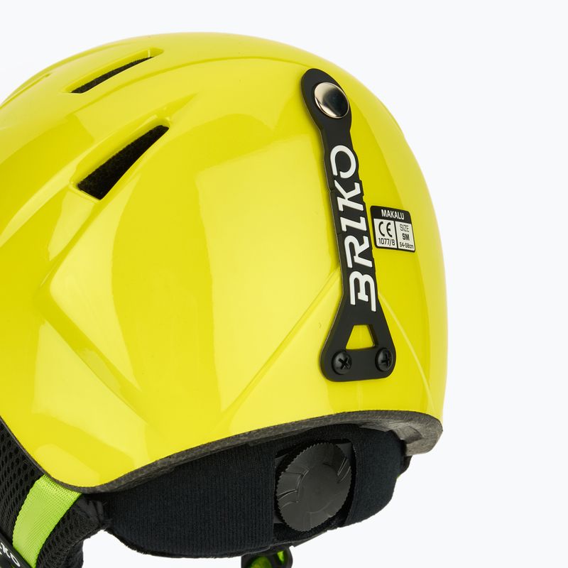 Casco da sci per bambini Briko Makalu Jr shiny sunflower yellow/lineade green 8