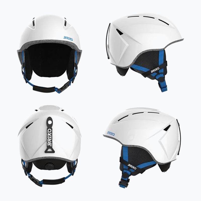 Casco da sci junior Briko Makalu Jr shiny white/lochmara blue